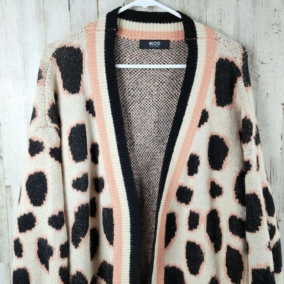 Mod Animal Print Cardigan Sweater Size M/L - Picture 4 of 10